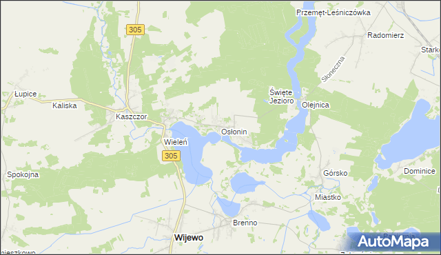 mapa Osłonin, Osłonin na mapie Targeo