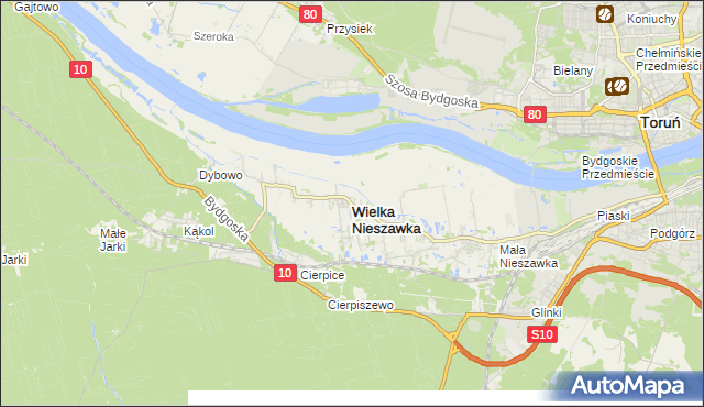 mapa Wielka Nieszawka, Wielka Nieszawka na mapie Targeo