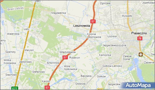 mapa Wilcza Góra gmina Lesznowola, Wilcza Góra gmina Lesznowola na mapie Targeo