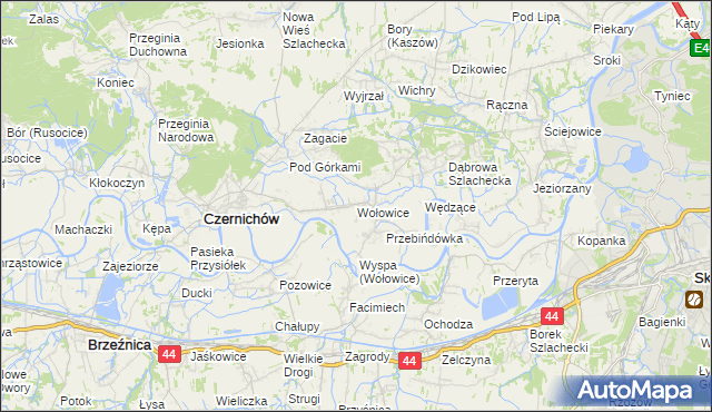 mapa Wołowice, Wołowice na mapie Targeo