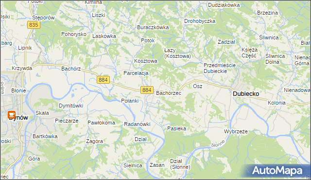 mapa Bachórzec, Bachórzec na mapie Targeo