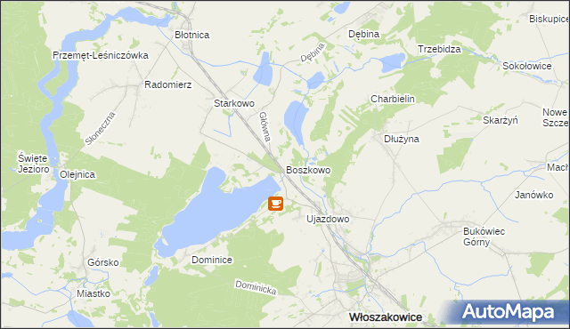 mapa Boszkowo, Boszkowo na mapie Targeo