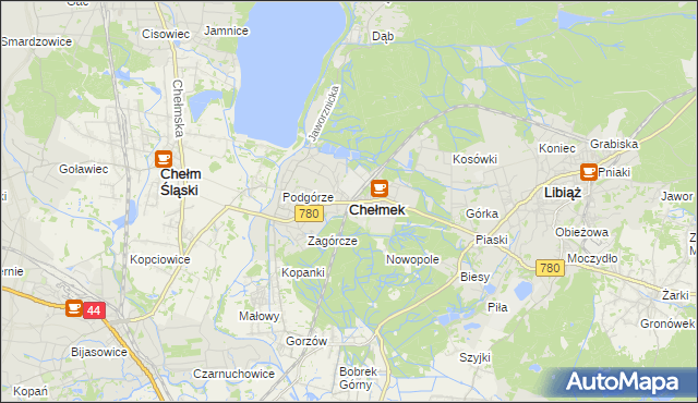 mapa Chełmek powiat oświęcimski, Chełmek powiat oświęcimski na mapie Targeo