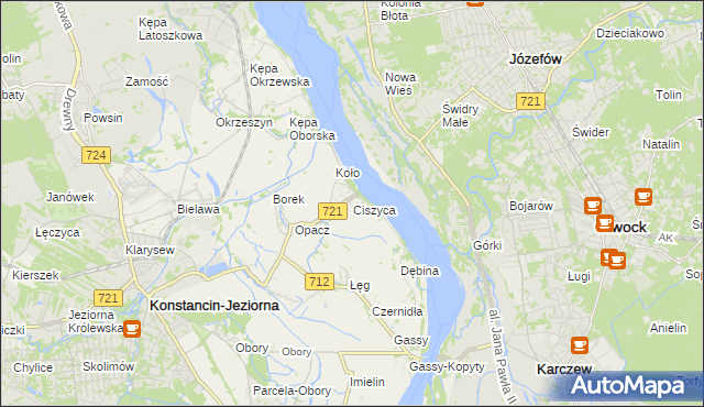 mapa Ciszyca gmina Konstancin-Jeziorna, Ciszyca gmina Konstancin-Jeziorna na mapie Targeo