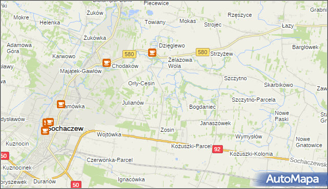 mapa Feliksów gmina Sochaczew, Feliksów gmina Sochaczew na mapie Targeo