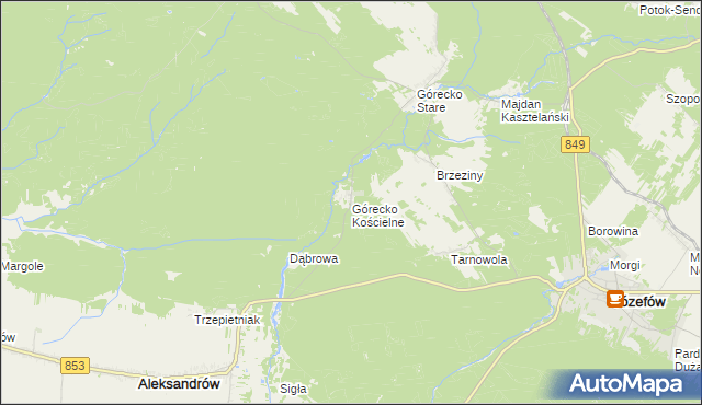 mapa Górecko Kościelne, Górecko Kościelne na mapie Targeo