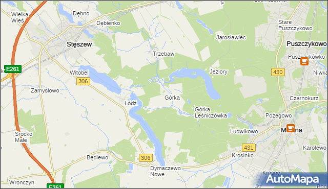 mapa Górka gmina Stęszew, Górka gmina Stęszew na mapie Targeo