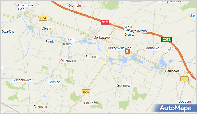 mapa Góry gmina Markuszów, Góry gmina Markuszów na mapie Targeo