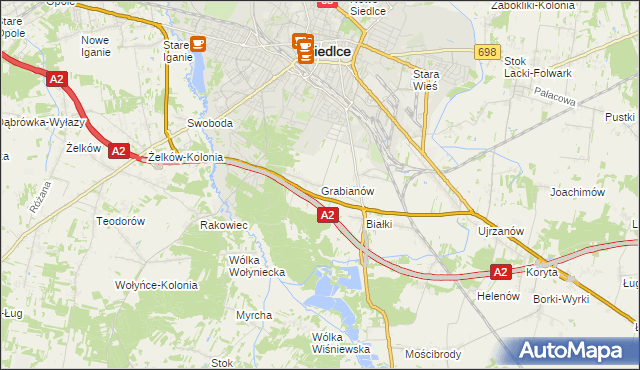 mapa Grabianów, Grabianów na mapie Targeo