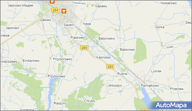 mapa Kąsinowo, Kąsinowo na mapie Targeo