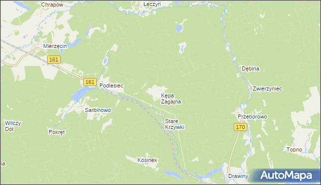 mapa Kępa Zagajna, Kępa Zagajna na mapie Targeo