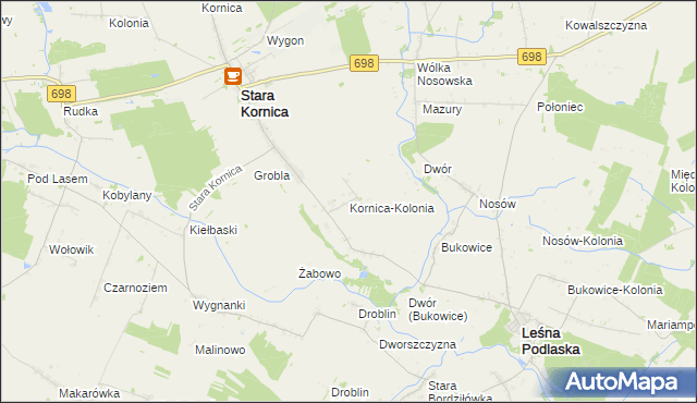 mapa Kornica-Kolonia, Kornica-Kolonia na mapie Targeo