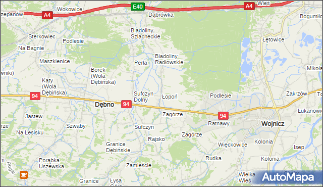 mapa Łopoń, Łopoń na mapie Targeo