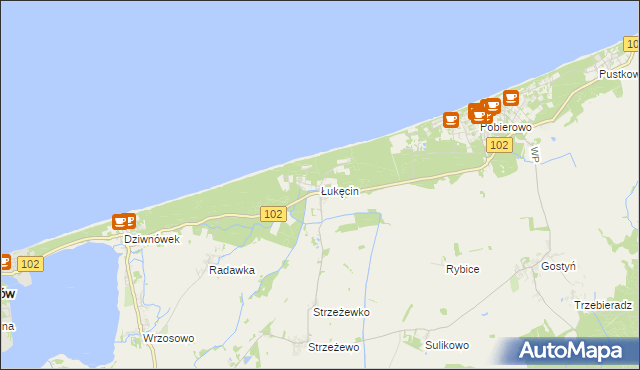 mapa Łukęcin, Łukęcin na mapie Targeo