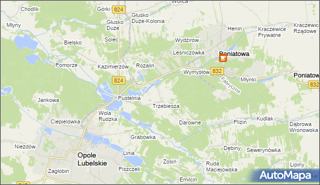 mapa Majdan Trzebieski, Majdan Trzebieski na mapie Targeo