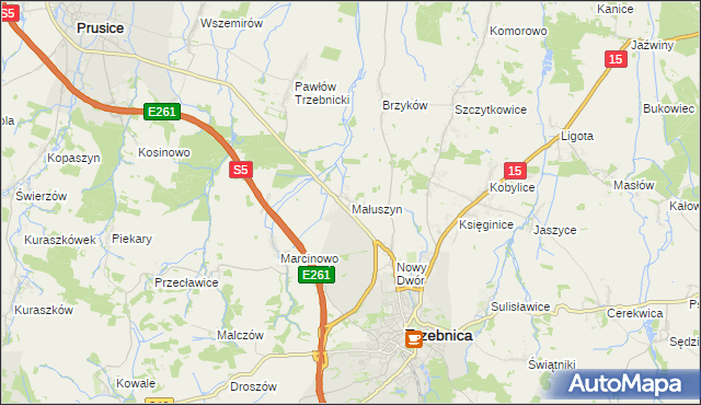 mapa Małuszyn, Małuszyn na mapie Targeo