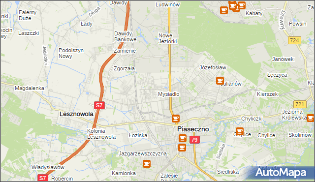 mapa Mysiadło, Mysiadło na mapie Targeo