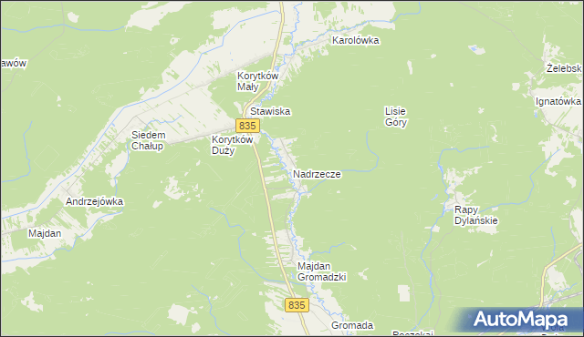 mapa Nadrzecze gmina Biłgoraj, Nadrzecze gmina Biłgoraj na mapie Targeo