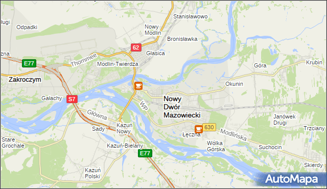 mapa Nowy Dwór Mazowiecki, Nowy Dwór Mazowiecki na mapie Targeo