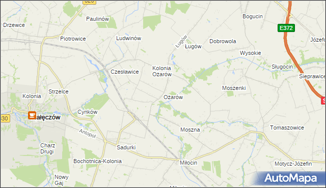 mapa Ożarów gmina Jastków, Ożarów gmina Jastków na mapie Targeo