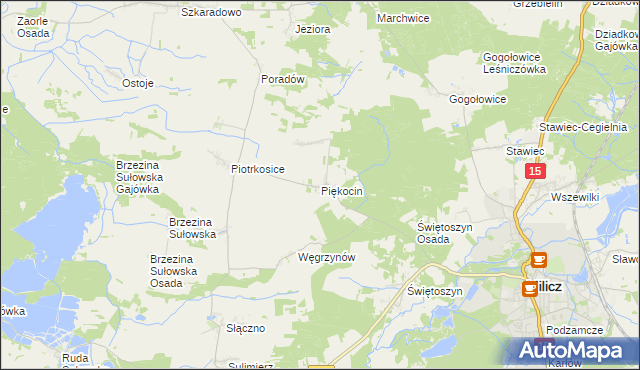 mapa Piękocin, Piękocin na mapie Targeo