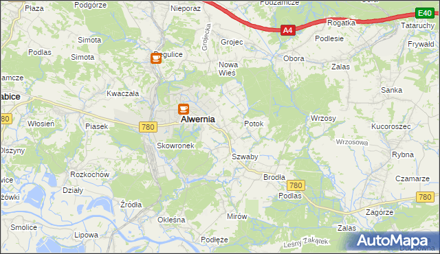 mapa Poręba Żegoty, Poręba Żegoty na mapie Targeo
