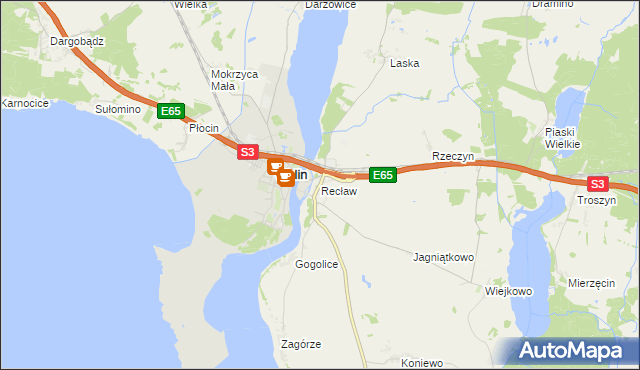 mapa Recław, Recław na mapie Targeo