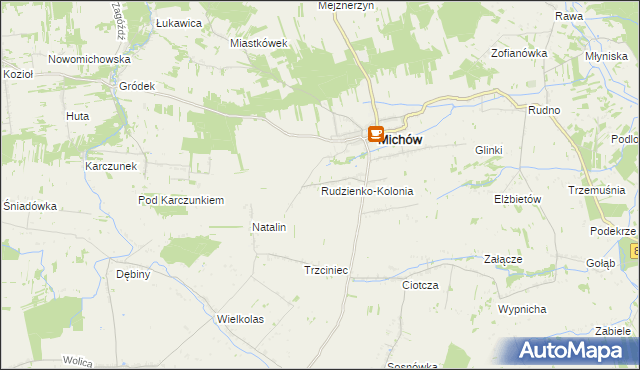 mapa Rudzienko-Kolonia, Rudzienko-Kolonia na mapie Targeo