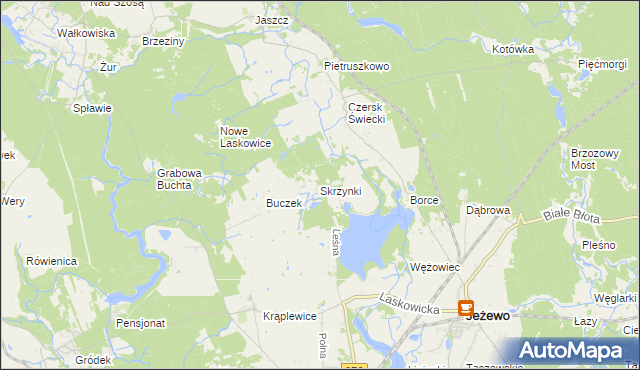 mapa Skrzynki gmina Jeżewo, Skrzynki gmina Jeżewo na mapie Targeo