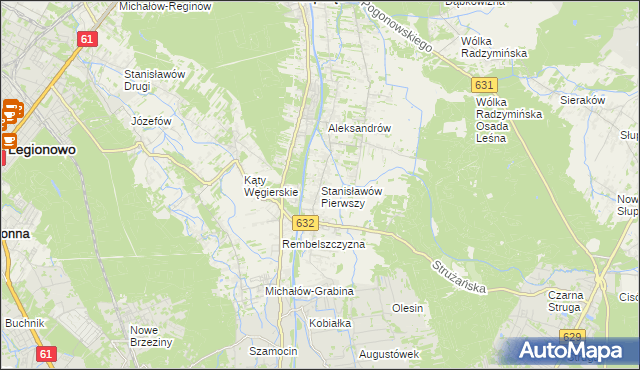 mapa Stanisławów Pierwszy gmina Nieporęt, Stanisławów Pierwszy gmina Nieporęt na mapie Targeo