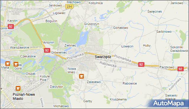 mapa Swarzędz, Swarzędz na mapie Targeo