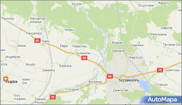 mapa Tęgobórz, Tęgobórz na mapie Targeo