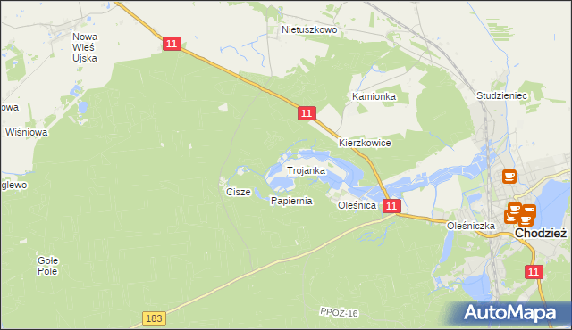 mapa Trojanka, Trojanka na mapie Targeo