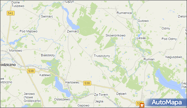 mapa Truszczyny, Truszczyny na mapie Targeo