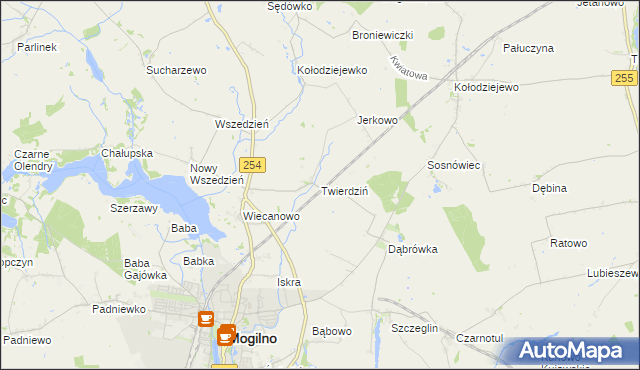 mapa Twierdziń, Twierdziń na mapie Targeo