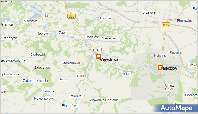 mapa Wąwolnica powiat puławski, Wąwolnica powiat puławski na mapie Targeo