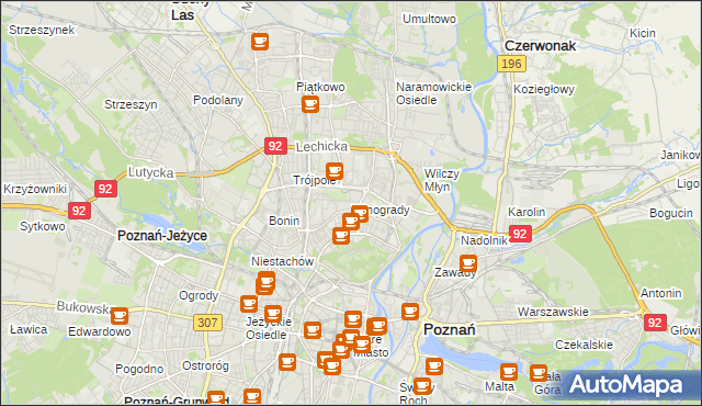 mapa Winogrady, Winogrady na mapie Targeo