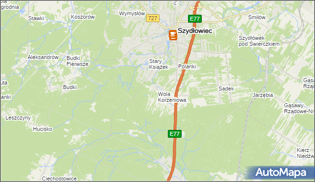 mapa Wola Korzeniowa, Wola Korzeniowa na mapie Targeo