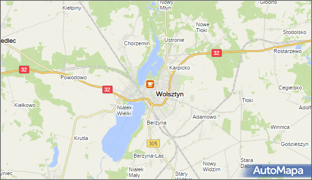 mapa Wolsztyn, Wolsztyn na mapie Targeo