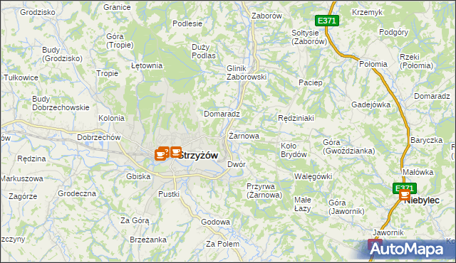 mapa Żarnowa, Żarnowa na mapie Targeo