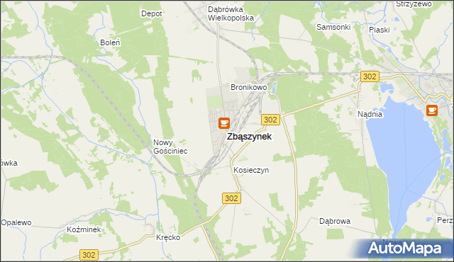 mapa Zbąszynek, Zbąszynek na mapie Targeo