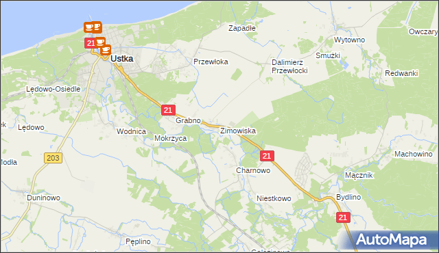 mapa Zimowiska, Zimowiska na mapie Targeo