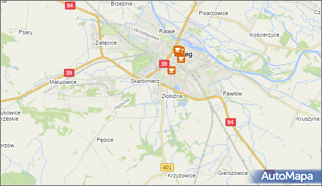 mapa Żłobizna, Żłobizna na mapie Targeo