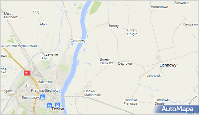 mapa Boręty Pierwsze, Boręty Pierwsze na mapie Targeo