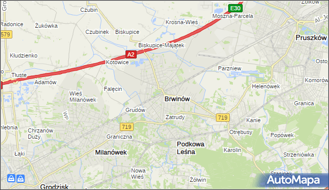 mapa Brwinów, Brwinów na mapie Targeo