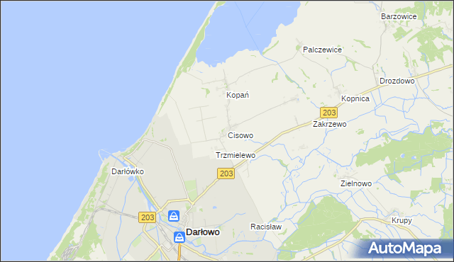 mapa Cisowo, Cisowo na mapie Targeo