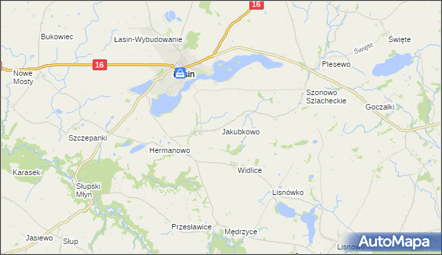 mapa Jakubkowo gmina Łasin, Jakubkowo gmina Łasin na mapie Targeo