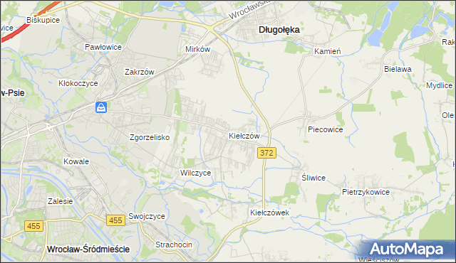 mapa Kiełczów, Kiełczów na mapie Targeo