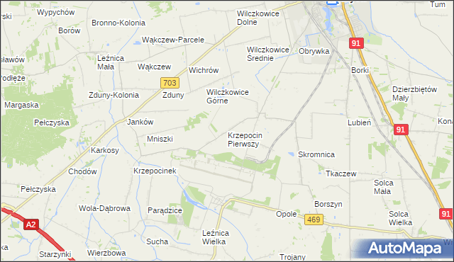 mapa Krzepocin Pierwszy, Krzepocin Pierwszy na mapie Targeo