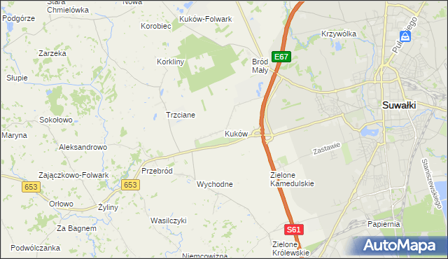 mapa Kuków gmina Suwałki, Kuków gmina Suwałki na mapie Targeo